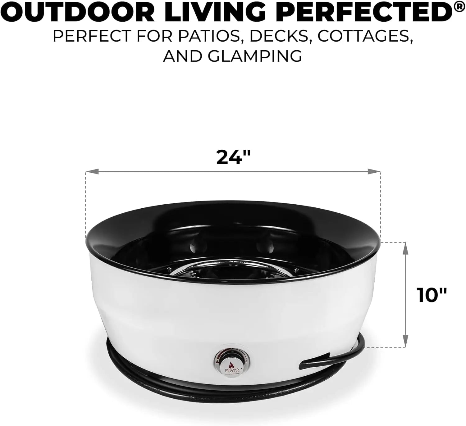 60,000 BTU Large Outdoor Propane Gas Fire Pit – 24” Round Fire Bowl with Lid, Modern Rustic Firepit for Patio, Garden, and Outdoor Spaces - Premium fire pit from Lizard Vigilante - Just $258.88! Shop now at Lizard Vigilante