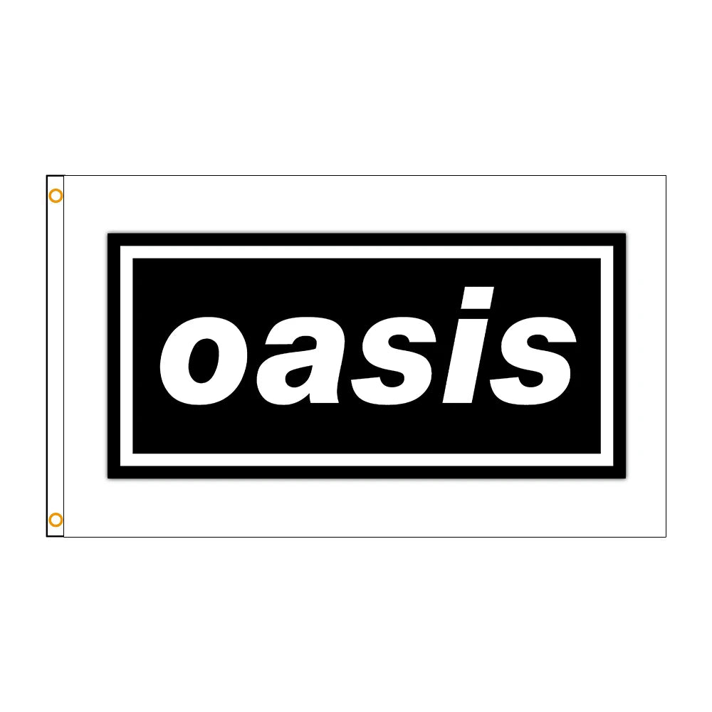 Oasis Rock Music Band Flag – 90x150cm Polyester Heavy Metal Interior Decoration Banner - Premium flag from Lizard Vigilante - Just $11.99! Shop now at Lizard Vigilante