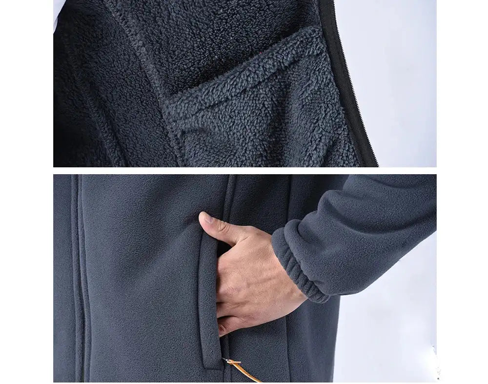 DIMUSI Winter Men's Polartec Jackets Casual Male Outwear Velvet Windbreaker Jackets Mens Soft Fleece Warm Jackets Brand Clothing