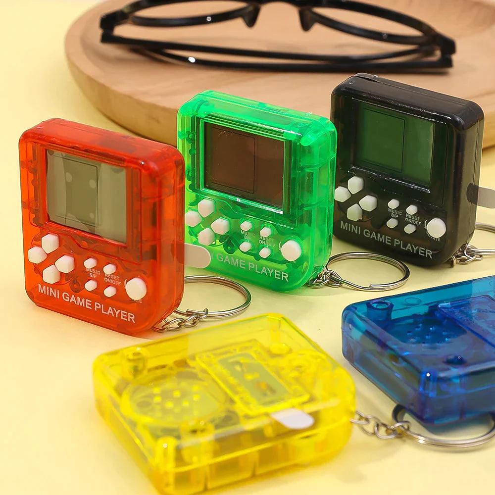 Pocket Mini Classic Game Machine Keychain Anti Lost Key Ring Children Handheld Retro Nostalgic Game Console Video Game Players - Lizard Vigilante