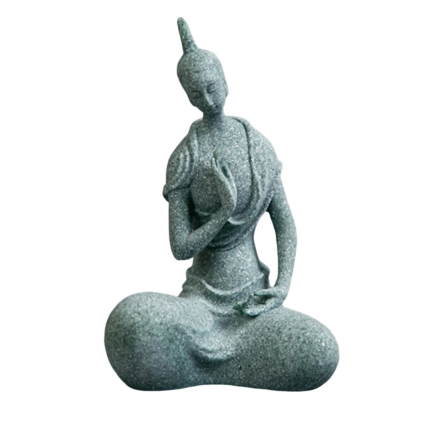 Meditating Buddha Statue Sculpture Natural Stone  Room Ornament Suitable for Office Wine Cooler Decor