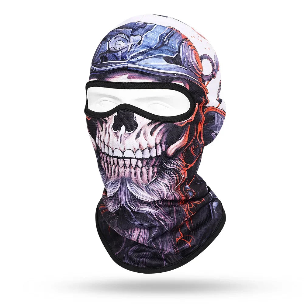 Motorcycle Balaclava Beard Print - Full Face Skull Mask for Bikers and Outdoor Enthusiasts - Premium balaclava from Lizard Vigilante - Just $14.88! Shop now at Lizard Vigilante