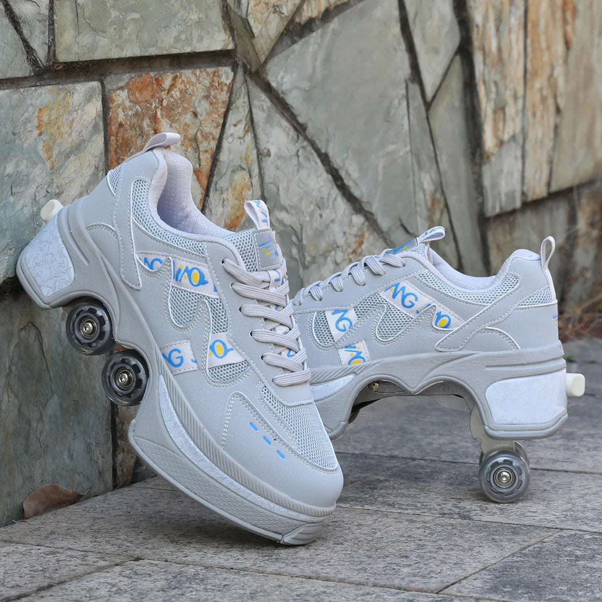 Kids Four-Wheel Roller Skate Shoes Casual Deformation Parkour Sneakers Skates Adult Stage personalized Sport Roller Skate Shoes - Premium  from Lizard Vigilante - Just $128.99! Shop now at Lizard Vigilante