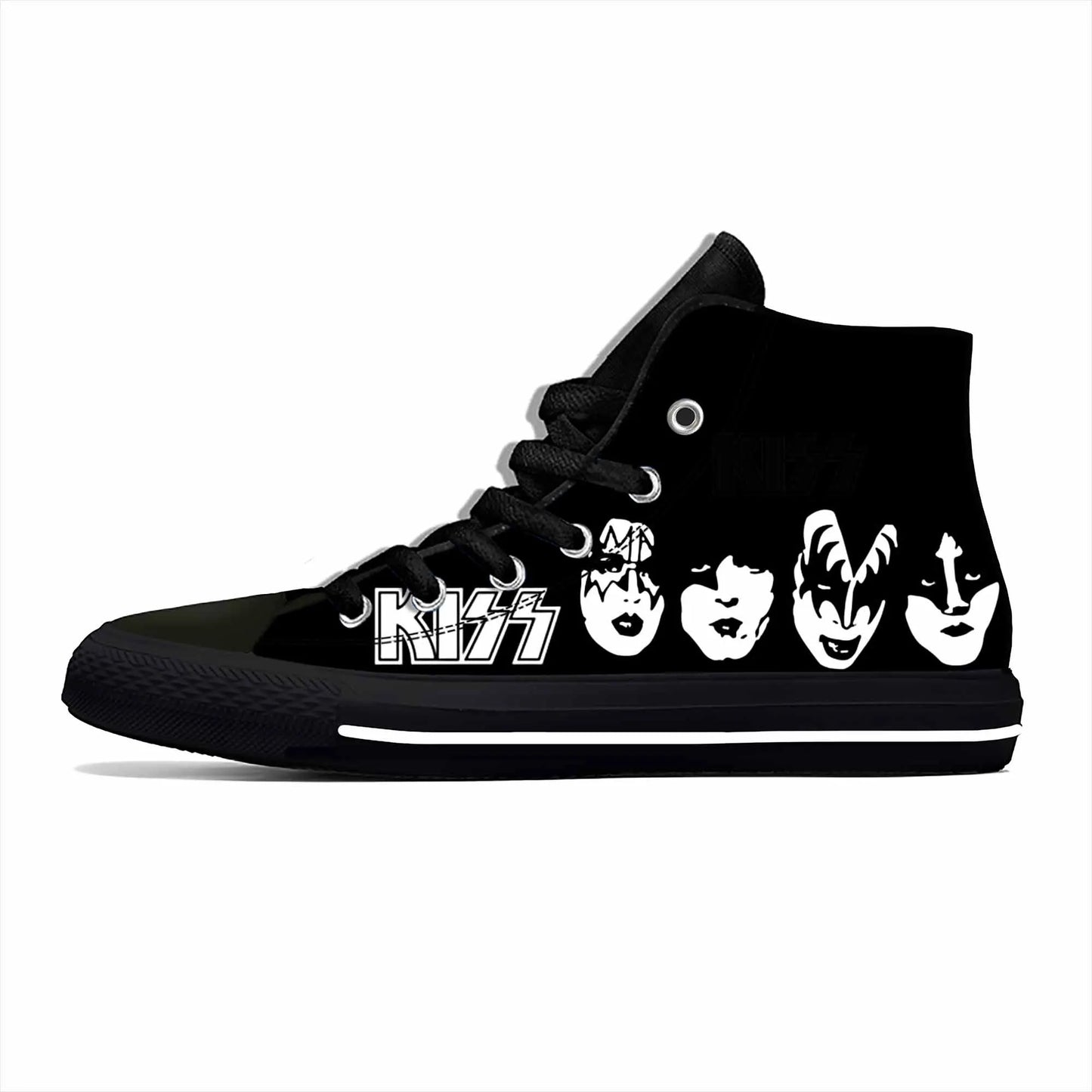 Heavy Metal Rock Band Kiss 3D Print High-Top Casual Sneakers – Lightweight, Breathable Canvas Shoes for Men & Women - Premium shoes from Lizard Vigilante - Just $46.69! Shop now at Lizard Vigilante