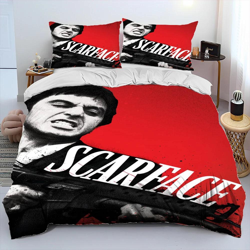 Scarface 1983 Movie Tony 3D Printing Comforter Bedding Set,Duvet Cover Bed Set Quilt Cover Pillowcase,King Queen Size Bedding Set Kid - Premium bed spread from Lizard Vigilante - Just $62.99! Shop now at Lizard Vigilante