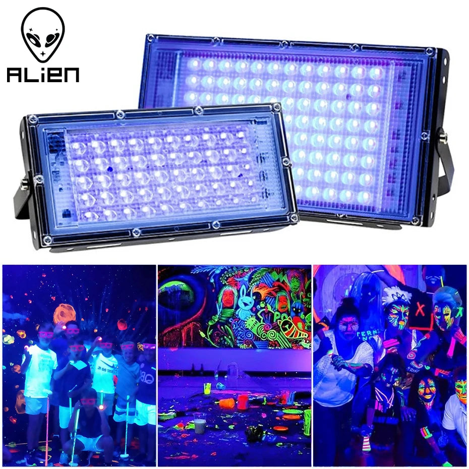 ALIEN 50W 100W LED UV Black Lights Stage Blacklight Ultraviolet Flood Effect Light for Halloween Xmas Dance DJ Disco Party Bar - Premium  from Lizard Vigilante - Just $17.99! Shop now at Lizard Vigilante