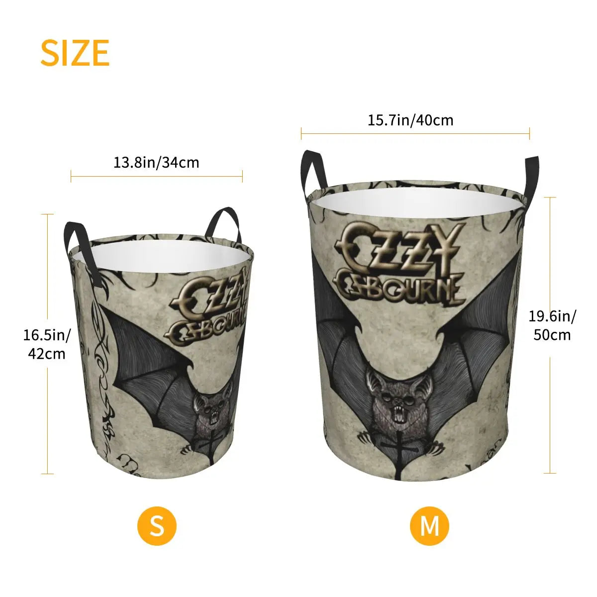 Ozzy Osbourne Prince of Darkness Laundry Basket | Foldable Heavy Metal Band Rock Toy Clothes Hamper | Storage Bin for Kids Nursery - Premium laundry basket from Lizard Vigilante - Just $19.99! Shop now at Lizard Vigilante