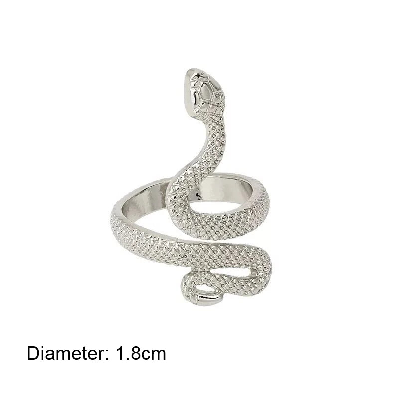 Punk Goth Snake Ring for Men & Women – Black Plated Adjustable Gothic Jewelry for Party, Wedding, and Gift - Premium ring from Lizard Vigilante - Just $17.99! Shop now at Lizard Vigilante