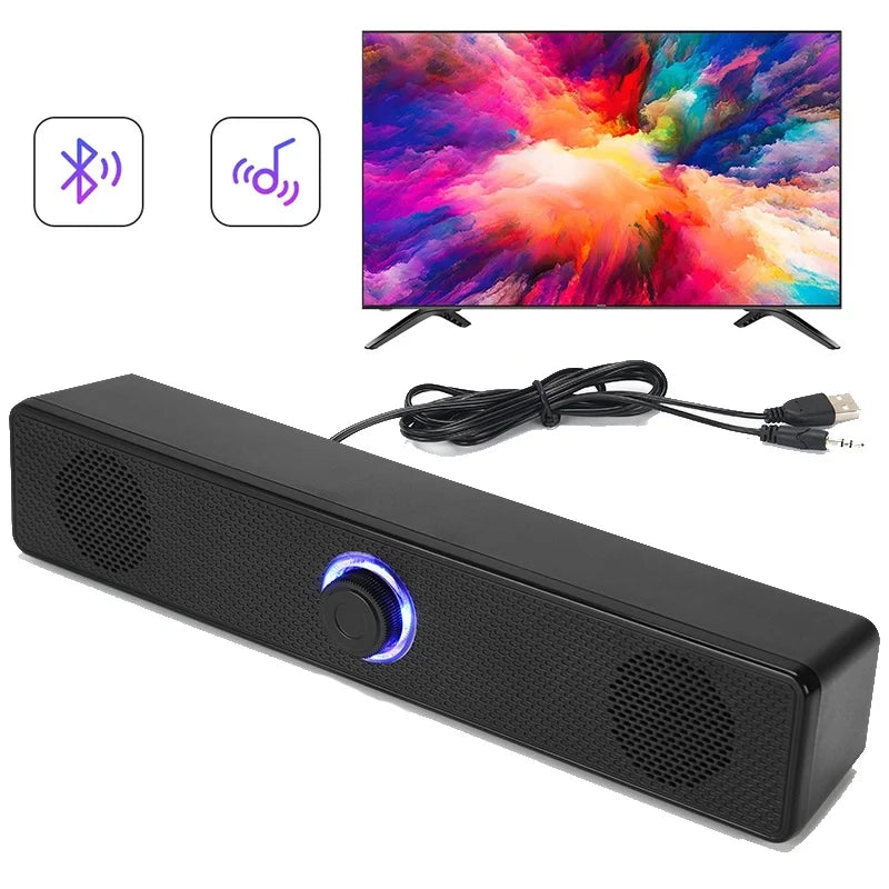Wireless Bluetooth Game Speaker Soundbar USB 3D Stereo Subwoofer FM Home Clock Indoor Sound Bar Computer Loudspeaker Hot Sale