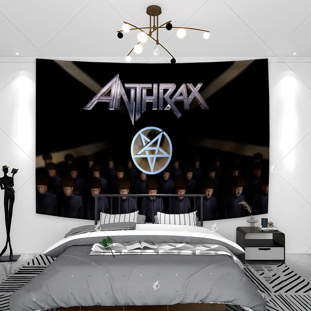 Anthrax Band Tapestry Banner Flag Polyester Digital Printing Music Memorabilia Banner For Decor Birthday Gift - Lizard Vigilante