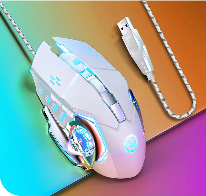 G15 Mechanical Gaming Mouse 7-Color Breathing Light Wired Laptop USB Desktop Office Computer Gaming Mouse Mute