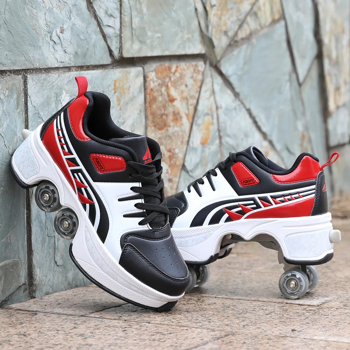 Kids Four-Wheel Roller Skate Shoes Casual Deformation Parkour Sneakers Skates Adult Stage personalized Sport Roller Skate Shoes - Premium  from Lizard Vigilante - Just $128.99! Shop now at Lizard Vigilante