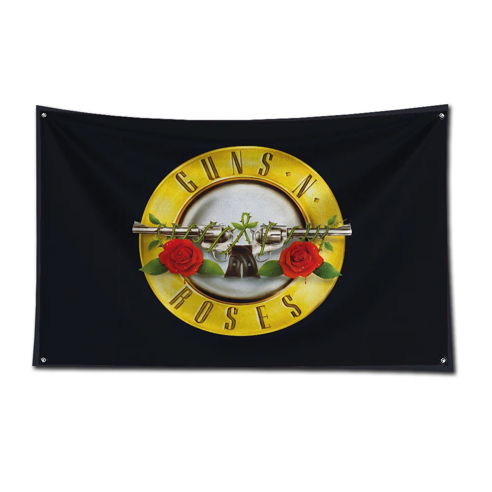 Guns N' Roses Rock Band Flag – 3x5 FT Polyester Banner with Digital Printing and Brass Grommets for Garage or Outdoor Decor - Premium flag from Lizard Vigilante - Just $19.99! Shop now at Lizard Vigilante