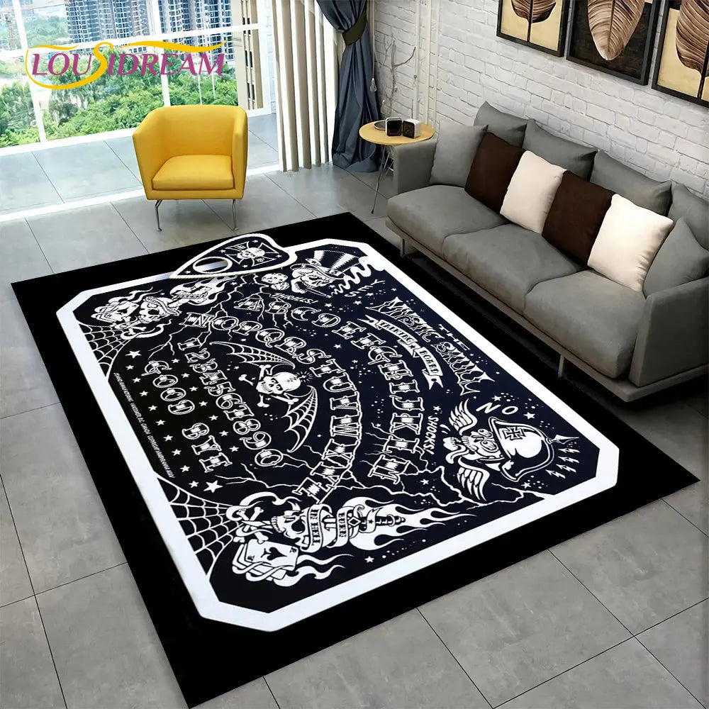 The Witchcraft Gothic Ouija Area Rug: LOUSIDREAM 3D Printed Tarot Carpet for Living Room & Bedroom