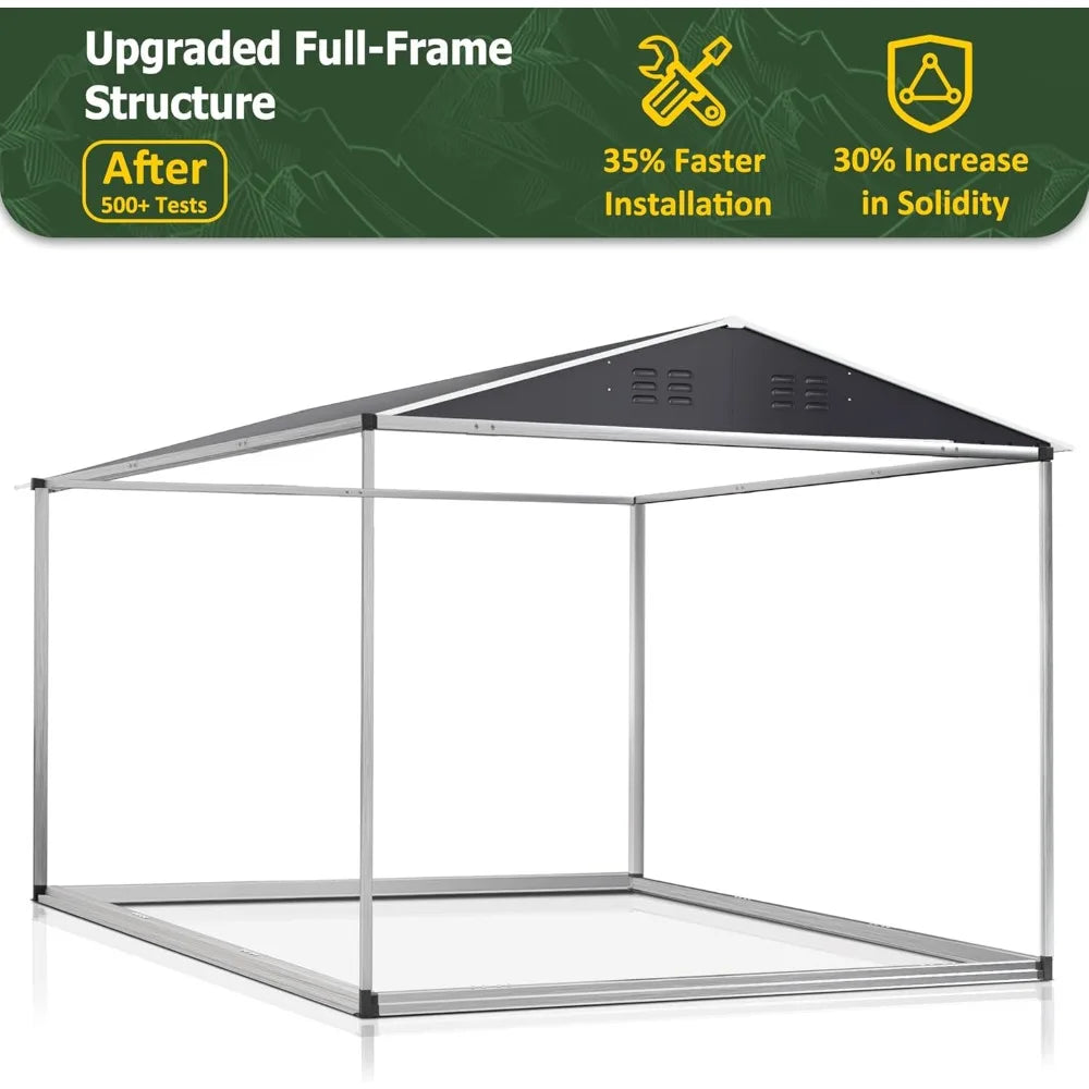 Easy to Use, 10 x 10 FT Metal Storage Shed with Lockable Doors & Updated Frame - Premium shed from Lizard Vigilante - Just $588.88! Shop now at Lizard Vigilante