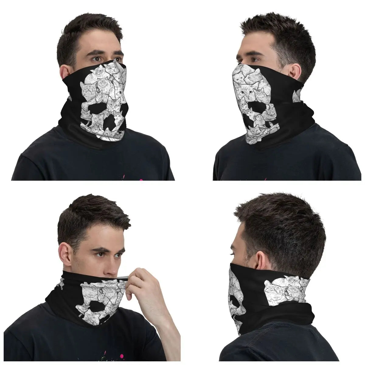 Cat Skull Horror Bandana Neck Gaiter – Multifunctional Magic Scarf, Breathable Balaclava for Outdoor Adventures, Unisex - Premium bacalava from Lizard Vigilante - Just $22.88! Shop now at Lizard Vigilante