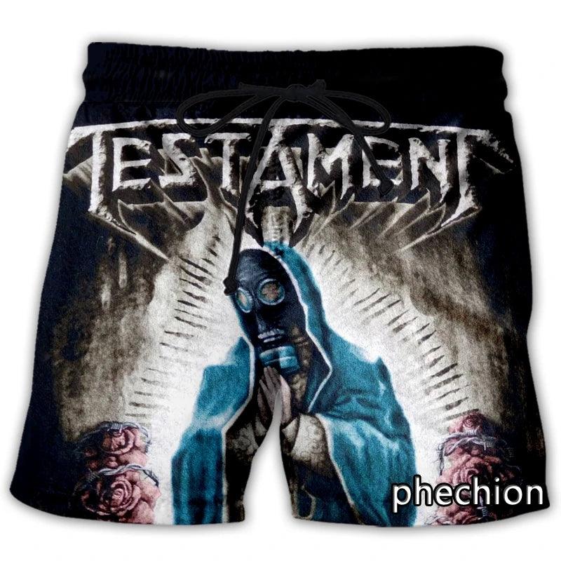 Unisex Testament ROCK 3D Print Casual Shorts Novelty Streetwear Men Loose Sporting Shorts - Lizard Vigilante