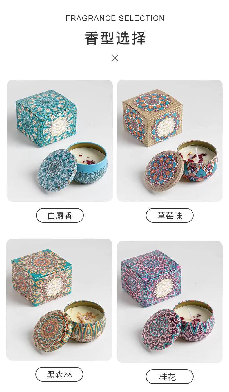 Osmanthus Gardenia Fragrance Candles with Petals Small Romantic Fragrance Candles for Girls' Birthday Gifts Home Aromatherapy