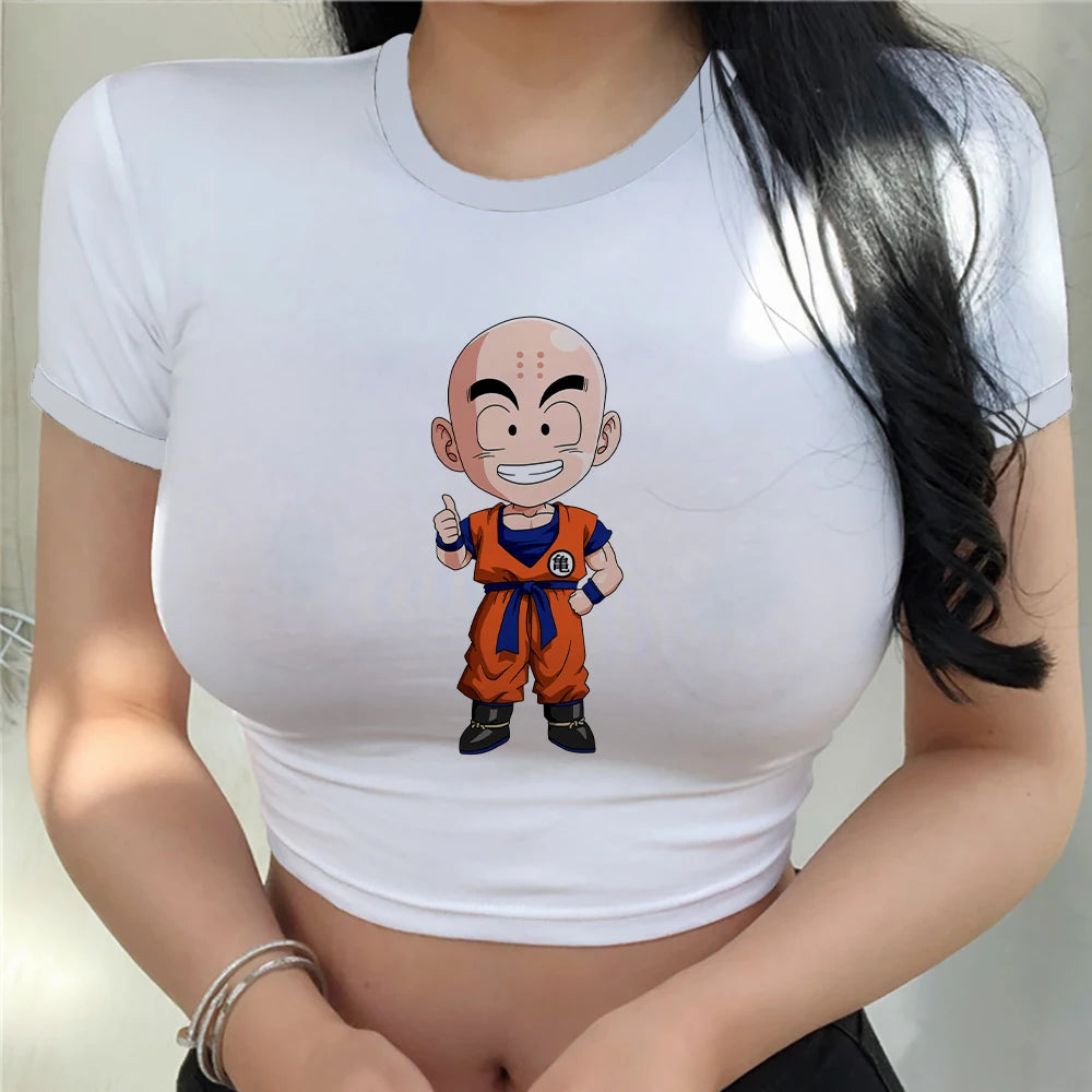 Dragonball Z Crop Top Tee Women Vegeta Anime Clothing Y2k Goku Fashion Tops Sexy Cool Harajuku Women's T-shirts Summer 2024 - Premium Crop Top from Lizard Vigilante - Just $23.88! Shop now at Lizard Vigilante