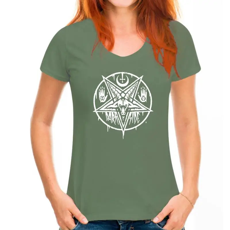 PENTAGRAM BAPHOMET Satan Swedish Music Group T-Shirt Metal Nation Tee - Premium T-Shirt from Lizard Vigilante - Just $22.99! Shop now at Lizard Vigilante