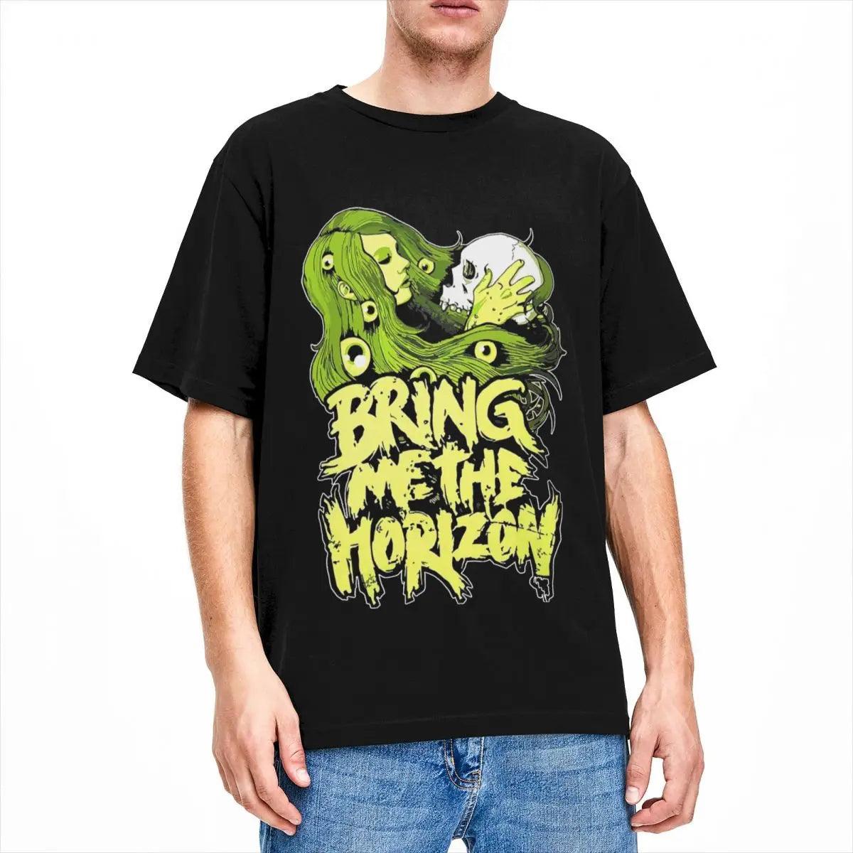 Bring the Horizon Mania: Rep BMTH in Vintage Style (Unisex) - Premium T-shirt from Lizard Vigilante - Just $23.99! Shop now at Lizard Vigilante