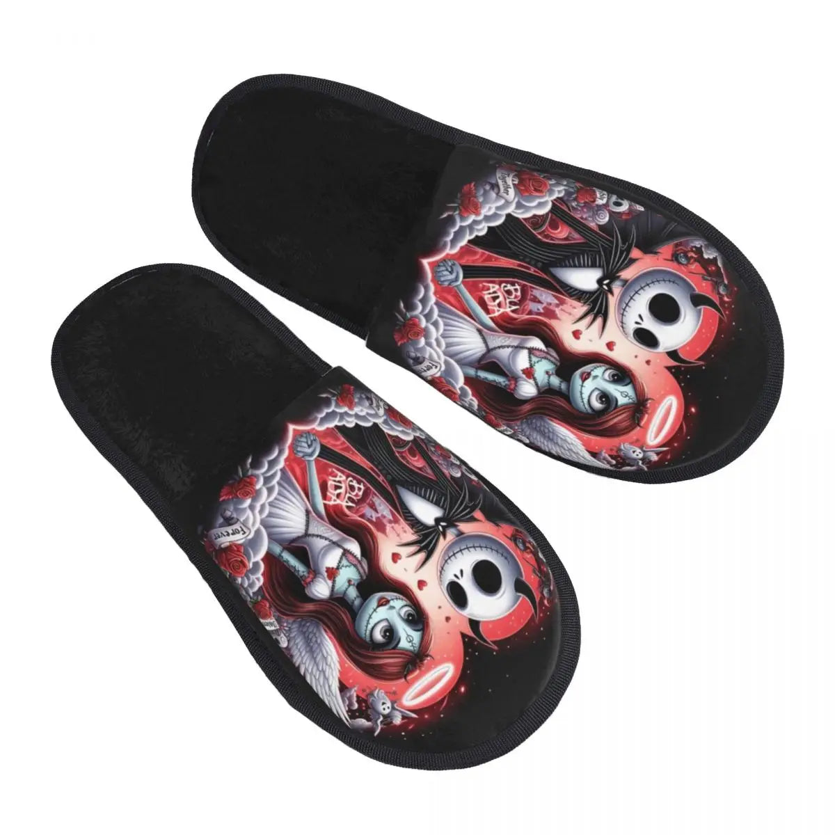 Jack Skellington Memory Foam Slippers – Warm & Fluffy Indoor/Outdoor Halloween Nightmare Shoes - Premium slippers from Lizard Vigilante - Just $23.88! Shop now at Lizard Vigilante