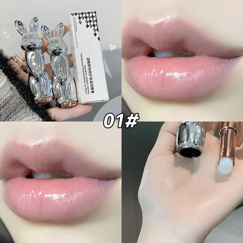Lip Balm Cute Rabbit Moisturizing Lipstick  Color Changing Moisturizing and Anti Cracking Lipstick Four-Color Rabbit Cosmetics