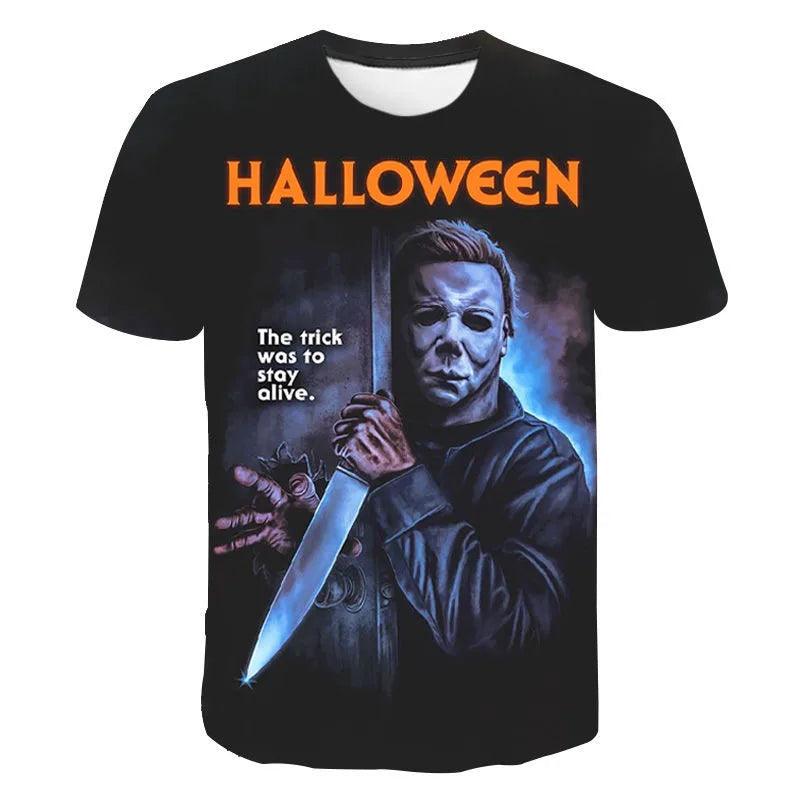 Halloween Horror Movie T-Shirt Michael Myers Scary Film 3D Print Men Woman Cool Streetwear Harajuku T Shirt Kids Tees Tops Clothing - Premium T-Shirt from Lizard Vigilante - Just $22.99! Shop now at Lizard Vigilante