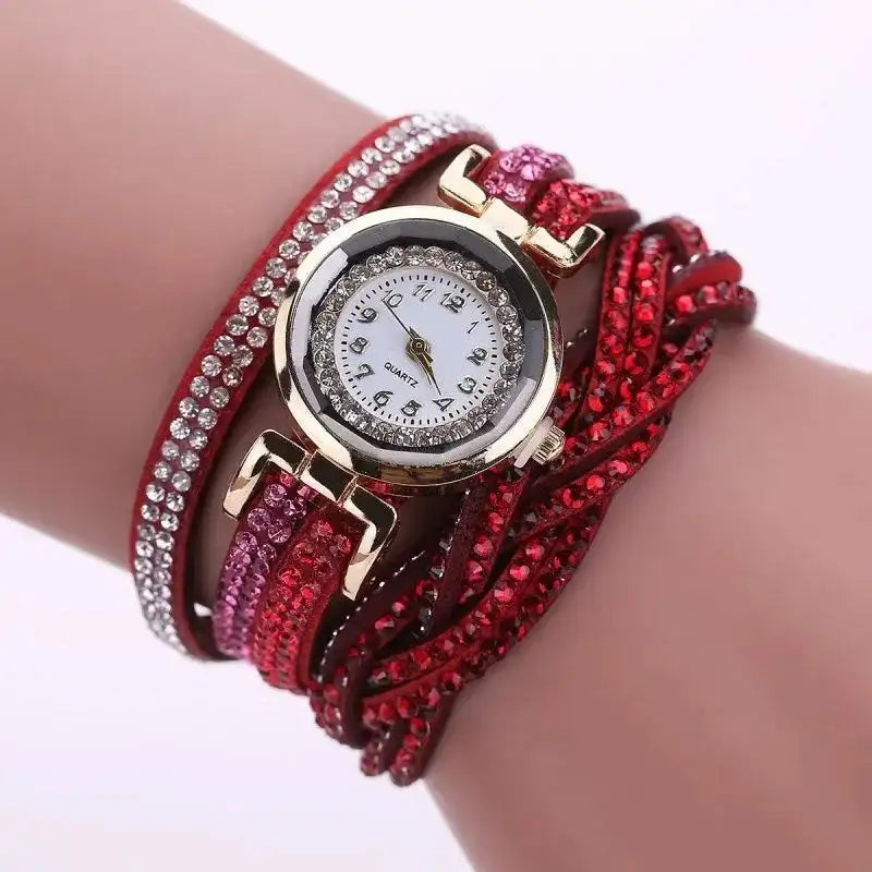 Long Strap Leather Watch Women Casual Rhinestone Dress Watch Ladies Bracelet Wristwatch Clock Relogios Feminino Reloj Mujer 2024