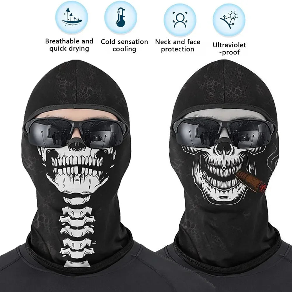 Lizard Vigilante Motorcycles Balaclava Mask - Ghost Face War Game Skeleton Riding Outdoor Headwear - Premium face mask from Lizard Vigilante - Just $16.88! Shop now at Lizard Vigilante