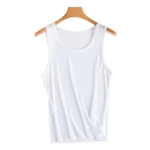 Men's Ice Silk Quick-Drying Vest – Breathable Mesh Sleeveless T-Shirt for Summer - Premium tank top from Lizard Vigilante - Just $22.88! Shop now at Lizard Vigilante