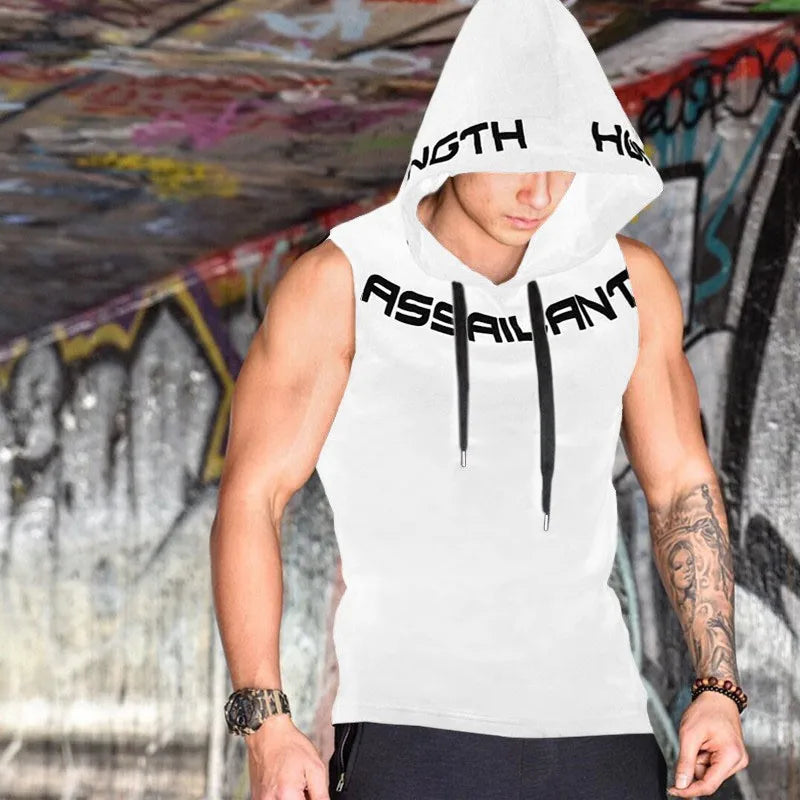 Men Tank Tops Gym Clothing Fitness Sleeveless hoodies Vests Cotton Singlets Men Joggers vest Bodybuilding casual Clothing - Premium  from Lizard Vigilante - Just $30.99! Shop now at Lizard Vigilante