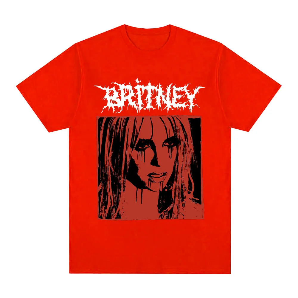 Britney Spears Metal Rock Graphic T-shirt Men Women Fashion Hip Hop T Shirts Harajuku Vintage Short Sleeve Tee Shirt Oversized - Lizard Vigilante