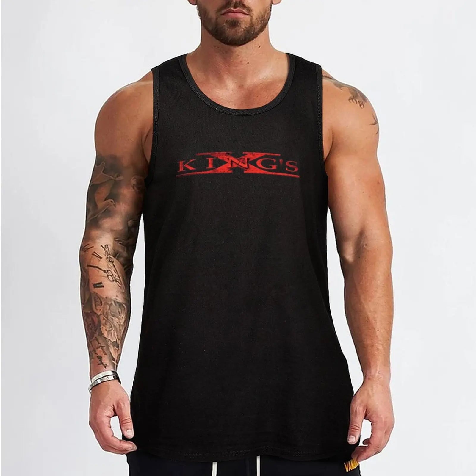 King's X Band Logo Tank Top Clothing Gym T-Shirts Men's Tops - Premium Tank Top from Lizard Vigilante - Just $24.99! Shop now at Lizard Vigilante