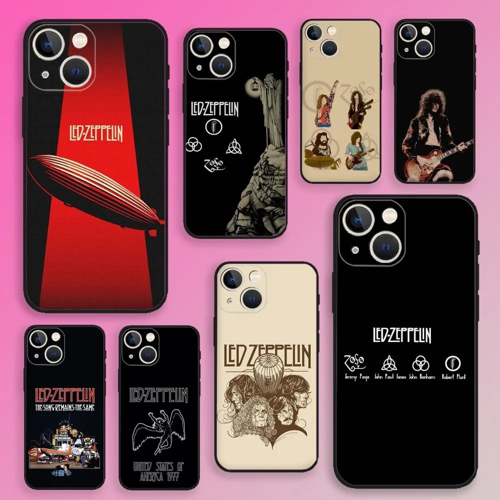 Led Zep Phone Case For iPhone 15, 14, 13, 12, 11, Plus, Pro Max ,XS, X, XR, SE, Mini, 8, 7 Soft Silicone Zeppelin Black Cover - Premium cell phone case from Lizard Vigilante - Just $19.77! Shop now at Lizard Vigilante