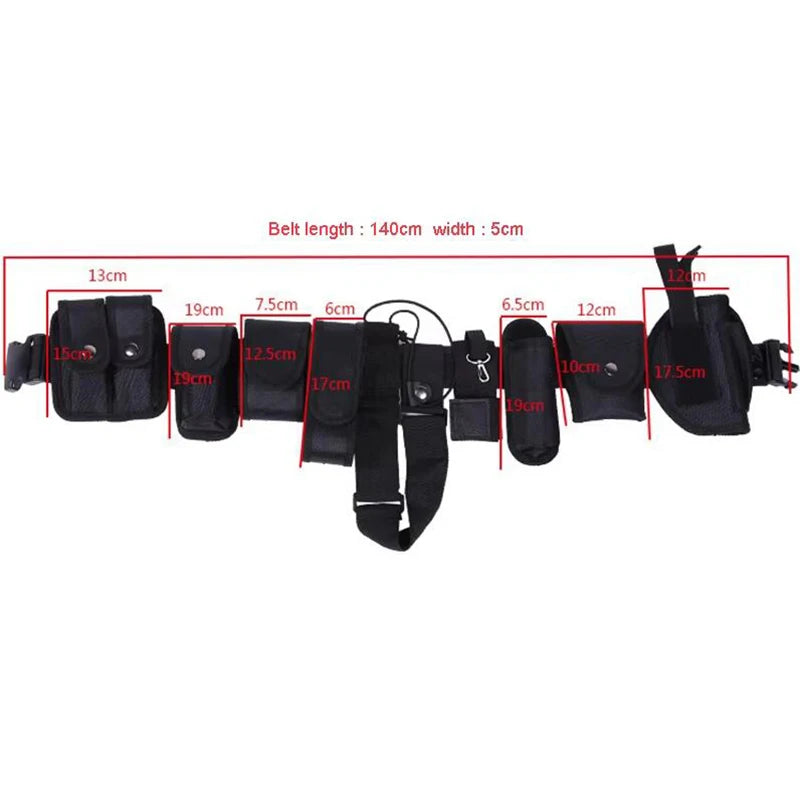 Adjustable Tactical Waist Support Police Duty Utility Belts With Pouch 10 pcs Military Training Guard Duty Belt - Premium  from Lizard Vigilante - Just $16.99! Shop now at Lizard Vigilante