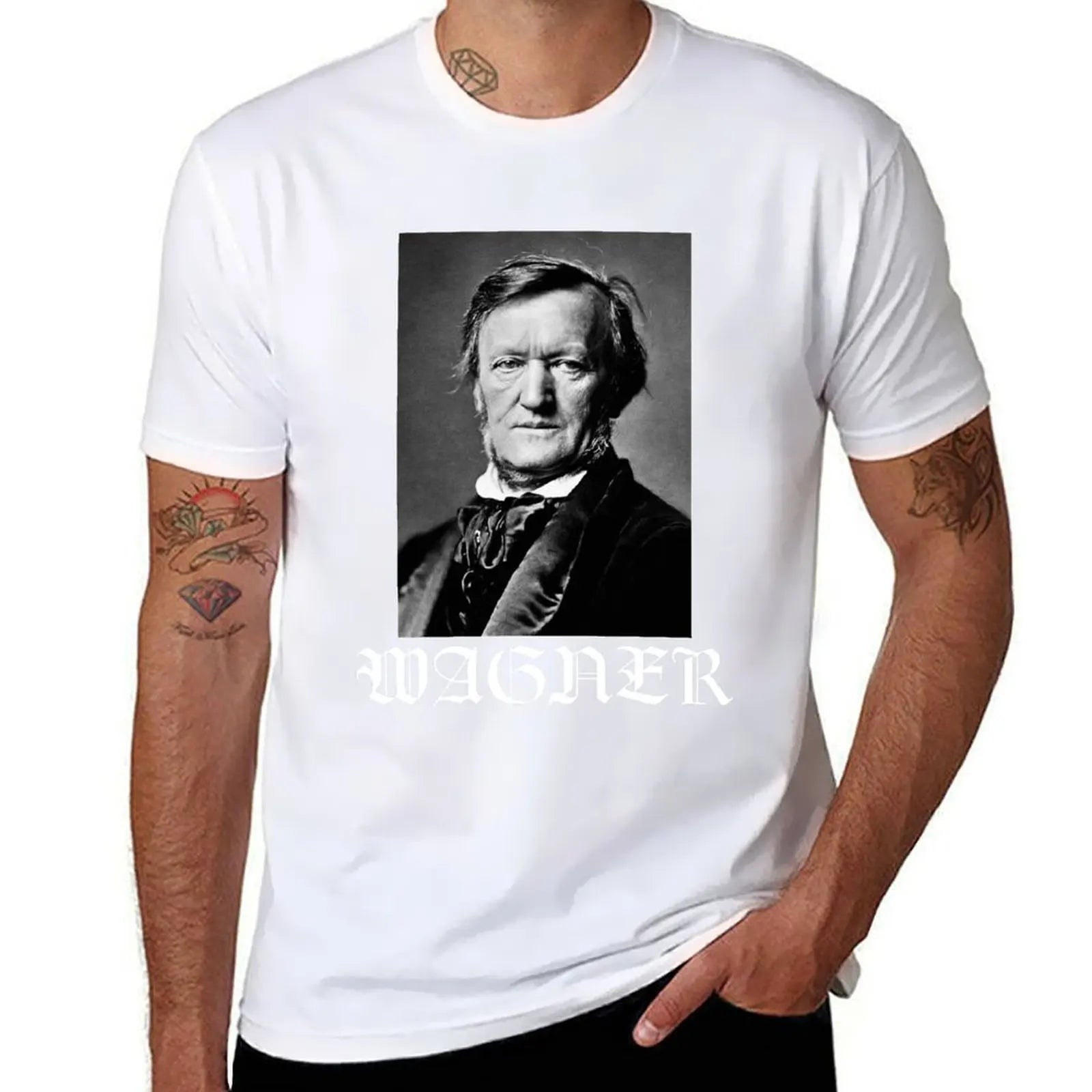 Richard Wagner Black Metal Style Logo T-Shirt Classical Music Death Blouse Graphics shirts graphic tees summer clothes t shirts for men - Premium t-shirt from Lizard Vigilante - Just $24.79! Shop now at Lizard Vigilante