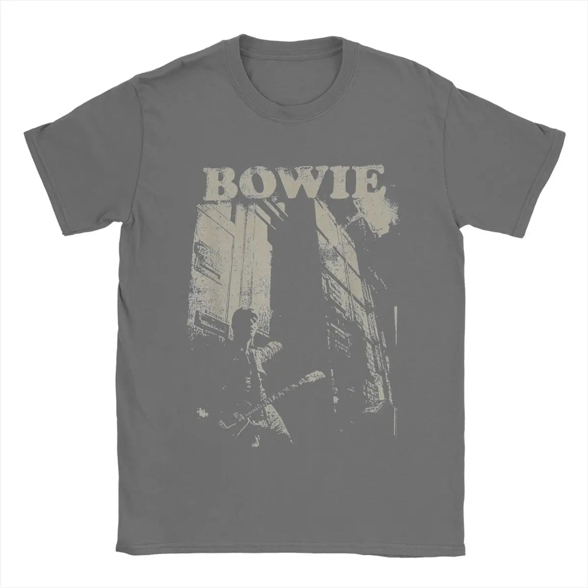 Stacked David Bowie Vintage Cotton T-Shirt – Bold Graphic Print, Casual Short Sleeve Tee, Round Neck for Men - Premium T-Shirt from Lizard Vigilante - Just $23.88! Shop now at Lizard Vigilante