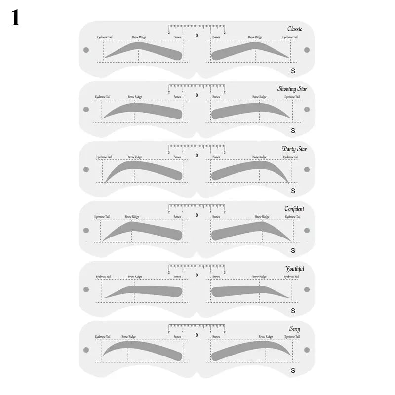 Reusable Eyebrow Stencil Set Soft Ruler Brow Definer Eye Brow Drawing Guide Styling Shaping Grooming Template Card Makeup Tools