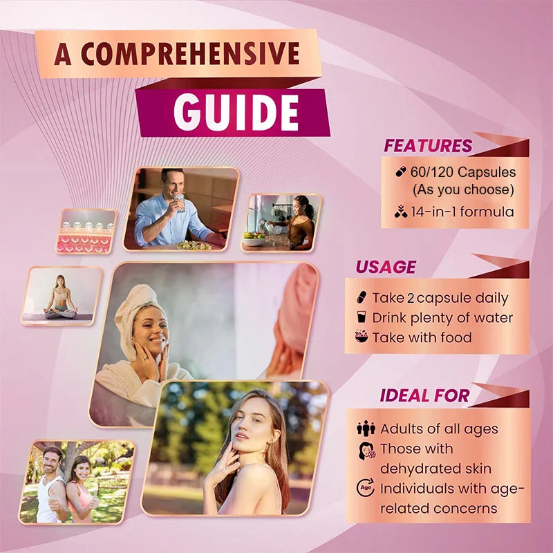 Collagen Capsules Biotin Keratin Booster Anti Aging Whitening Skin Nail，Flexible Hair and Strong Nails Nutritional Supplement