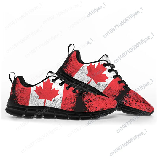 Canadian Flag Sports Shoes – Breathable Lightweight Sneakers for Men, Women, Kids & Teens – High-Quality Casual Canada Shoes - Premium Shoes from Lizard Vigilante - Just $39.99! Shop now at Lizard Vigilante