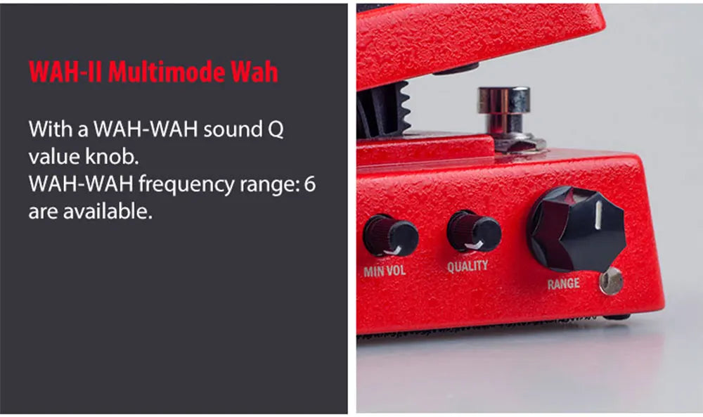 Red Riot WAH-II — JOYO Multi-Mode Wah & Active Volume Command Pedal (6-Range Q Engine)