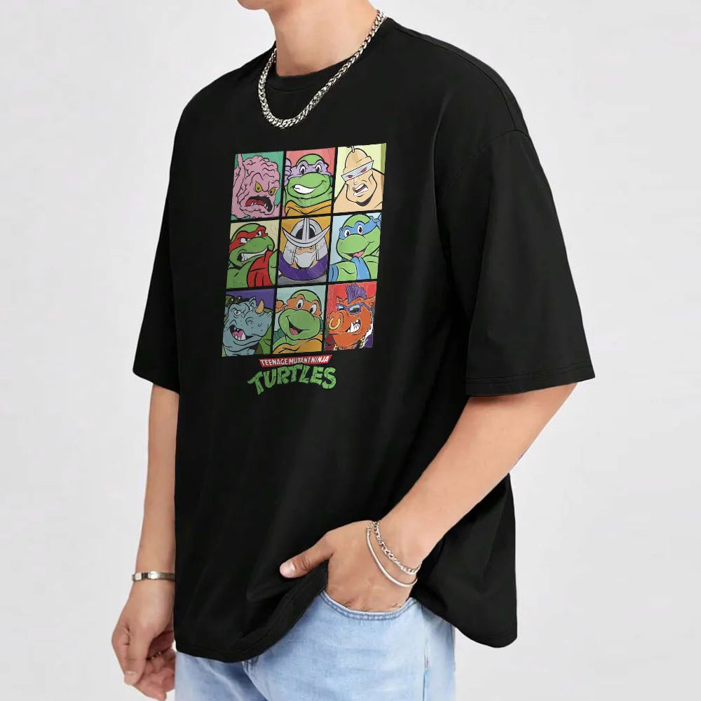 Teenage Mutant Ninja Turtles Graphic T-Shirt – Men's Cotton Short Sleeve O-Neck Oversized Tee - Premium T-Shirt from Lizard Vigilante - Just $23.88! Shop now at Lizard Vigilante