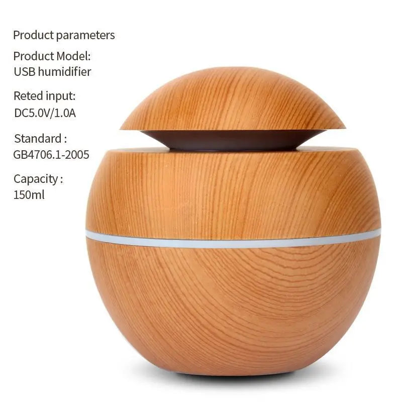 2024 Home Mushroom Head Bedroom Air Purifier USB Desktop Nebulizer Wood Texture Personalized Aromatherapy Machine Humidifier