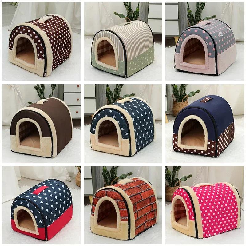 Winter Pet Cat Bed Foldable Dog House Dog Villa Sleep Kennel Removable Nest Warm Enclosed Cave Sofa Big Dog Kennel Pet Supplies - Premium pet bed from Lizard Vigilante - Just $19.99! Shop now at Lizard Vigilante