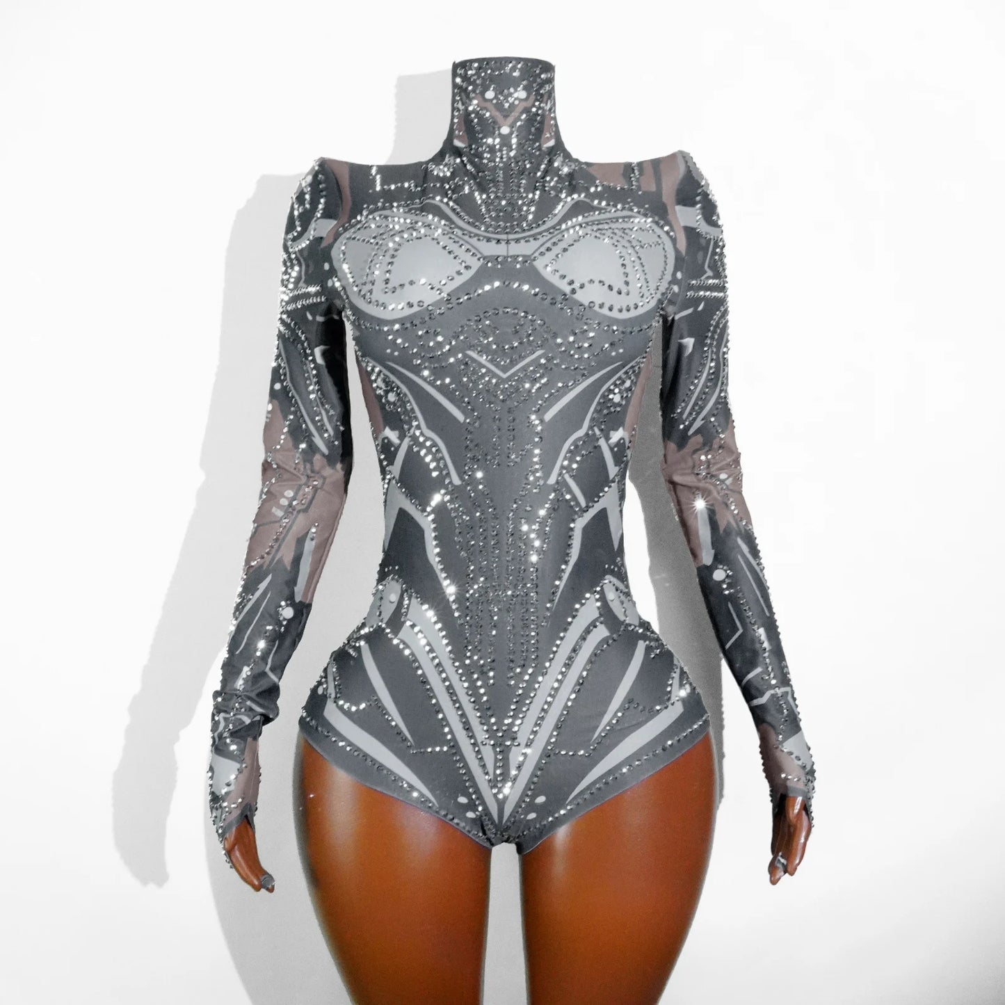 💎 Toxic Glow Rhinestone Armor Bodysuit: The Stage Domination Skin
