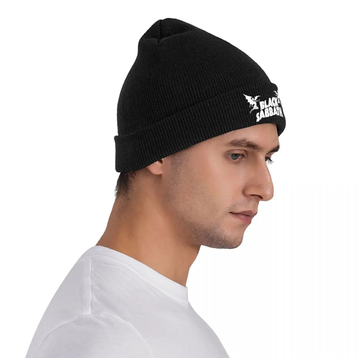 Black Sabbath Knitted Beanie Cap – Unisex Winter Hat for Men & Women, Warm Acrylic Crochet Melon Cap for Outdoor Use - Premium beanie from Lizard Vigilante - Just $21.99! Shop now at Lizard Vigilante