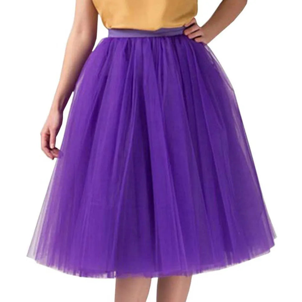 Elegant Women Tulle Skirt Korean Fashion Mesh Womens Pleated Knee Length Skirt Adult Tutu Dancing Skirt Green Party Faldas - Premium  from Lizard Vigilante - Just $12.99! Shop now at Lizard Vigilante