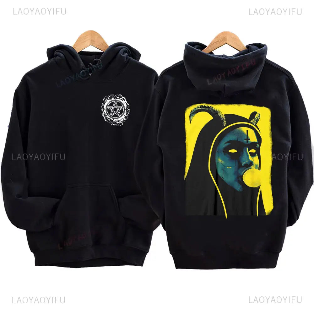 The Bad Nun Hoodie – Satanic Hip-Hop Fleece Sweater for Harajuku Streetwear Fans - Premium hoodie from Lizard Vigilante - Just $39.99! Shop now at Lizard Vigilante