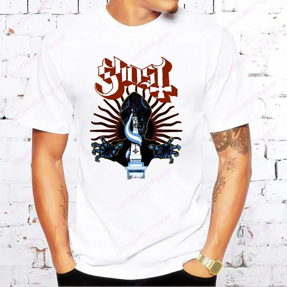“ECHOES OF THE DAMNED” – GHOST Band Heavy Metal Tee for Men | Summer Fashion T-Shirt for the Loud, the Lost & the Legends - Premium t-shirts from dsers - Just $22.99! Shop now at Lizard Vigilante